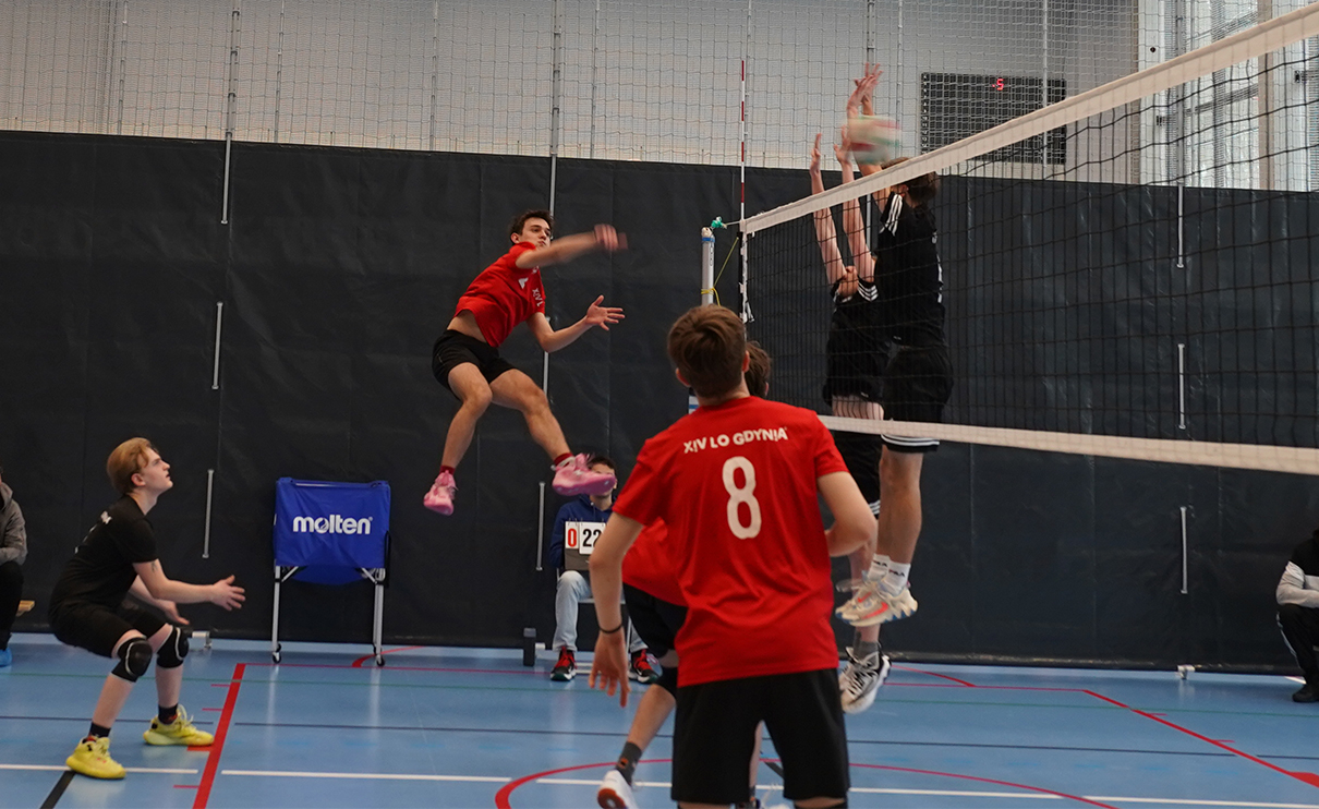 Fragment meczu piłki siatkowej Licealiada