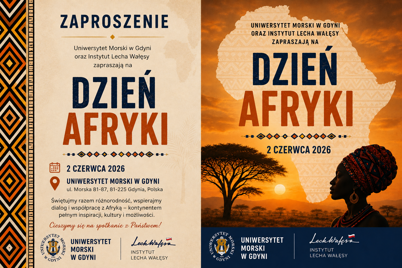 Plansza promująca dzień Afryki w UMG