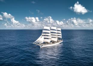 Dar Młodzieży na morzu pod żaglami