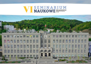 Budynek UMG, napis na planszy VI seminarium kół naukowych