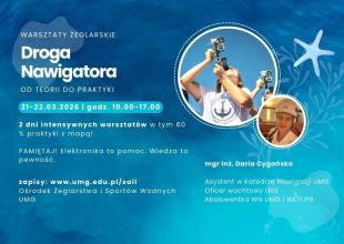 Plansza promująca warsztaty żeglarskie