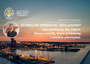 Plansza promująca wykład na 100-lecie Gdyni