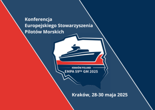 Plansza z tytułem Konferencja Europejskiego Stowarzyszenia Pilot&oacute;w Morskich