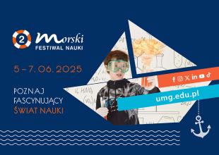Plansza z tytułem Morski Festiwal Nauki 5-7.06.2025