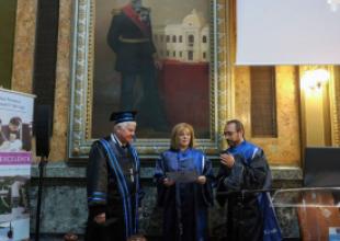 prof. Janusz Mindykowski, prof. Tania Hapurne, Przewodnicząca Senatu, prof. Marcel Istrate, Prorektor, Przewodniczący Awarding Committee