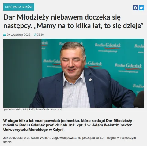 Rektor UMG prof. Adam Weintrit gościem Radia Gdańsk