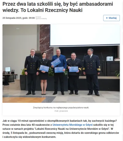 Wycinek z artykułu prasowego